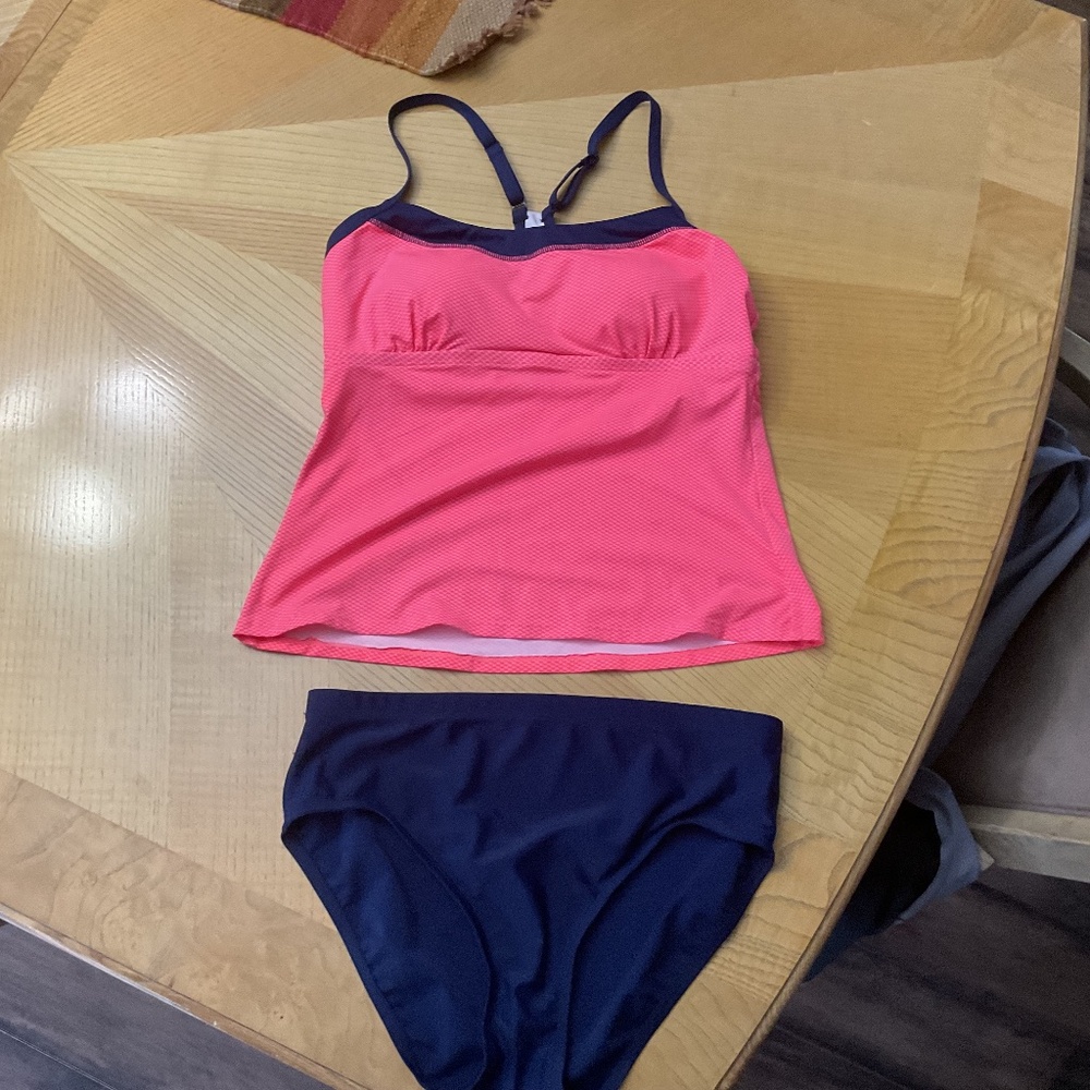 Women's Pink and Navy Swim Set